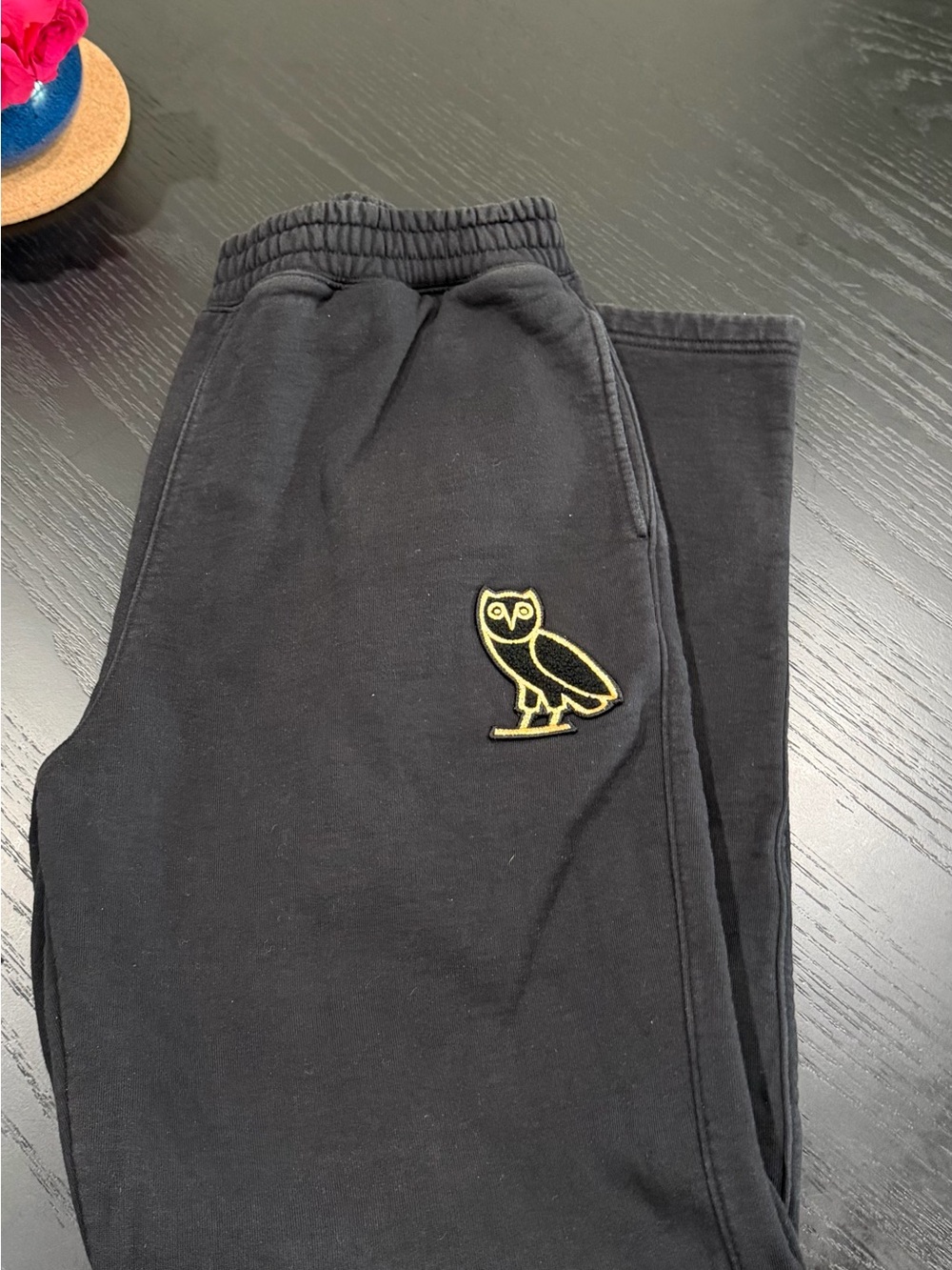 Men’s Black OVO Sweatpants with Gold Owl Patch